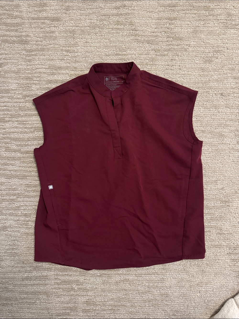 FIGS Rafaella Scrub Top in Burgundy